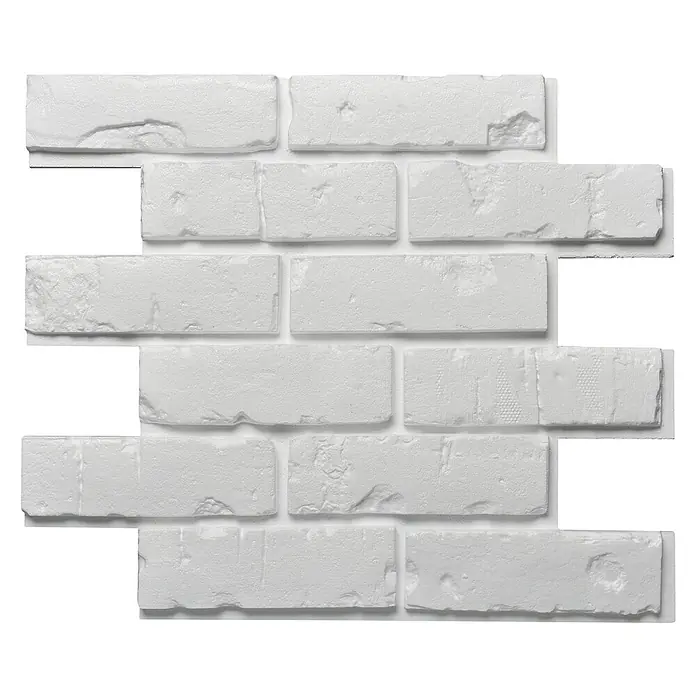 Revestimiento de pared placa Ladrillo - 50 x 2,5 x 59,5 cm, Blanco, 4 unidades - Vista frontal