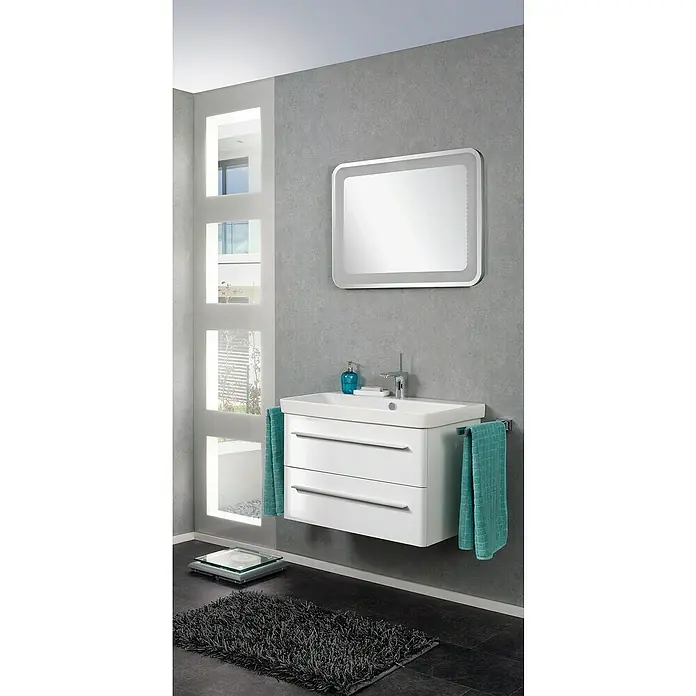 Camargue Modern 3.0 Fürdőszoba bútor szett - 80 cm, Magas fényű - Hangulatos felvétel