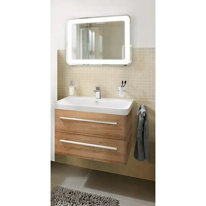 Camargue Modern 3.0 Fürdőszoba bútor szett - 80 cm, Matt - Hangulatos felvétel
