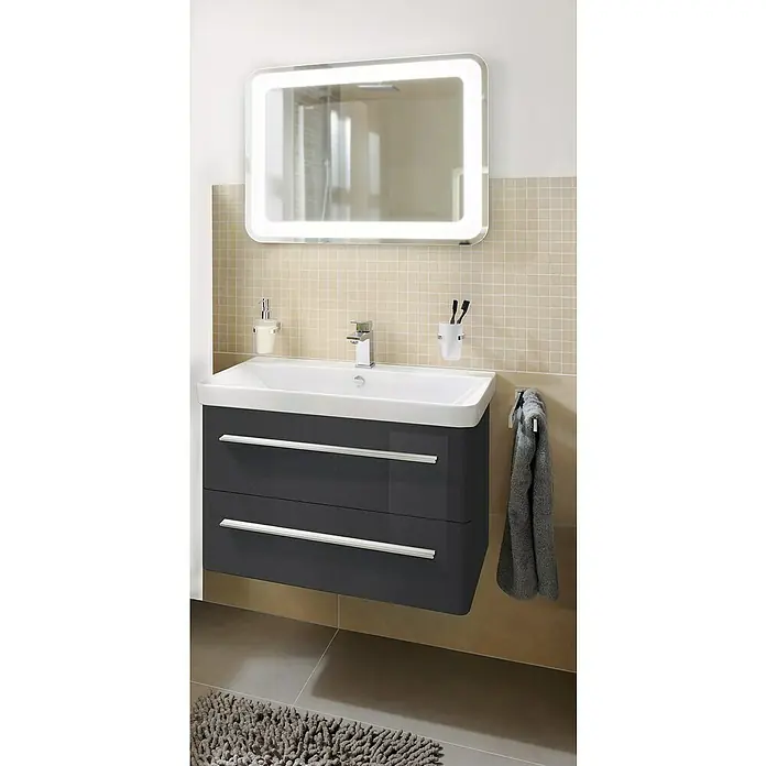 Camargue Modern 3.0 Fürdőszoba bútor szett - 80 cm, Magas fényű - Hangulatos felvétel