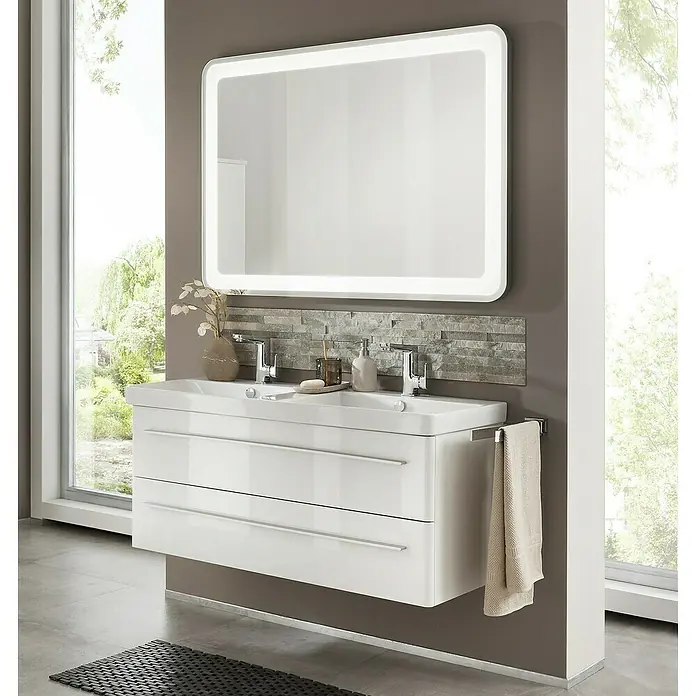 Camargue Modern 3.0 Fürdőszoba bútor szett - 120 cm, Magas fényű - Hangulatos felvétel