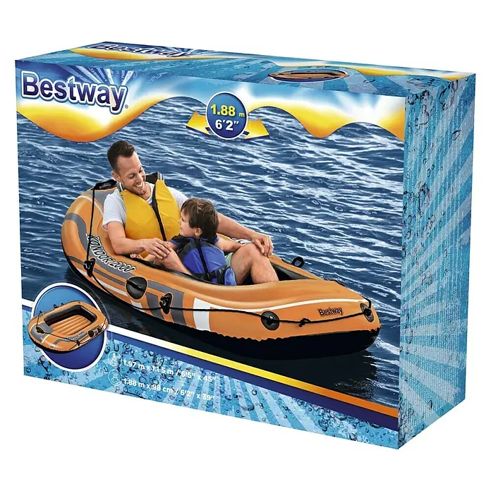 Hydro-Force Bote hinchable Kondor 2000-61100 - L x An x Al: 1,88 m x 98 cm x 30 cm, Apto para: 2 personas, Carga útil: 120 kg - Vista angular