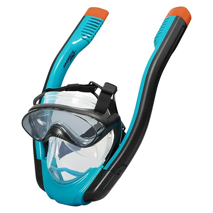 Bestway Máscara de Snorkel SeaClear - S/M, Silicona, Azul/Negro - Vista angular