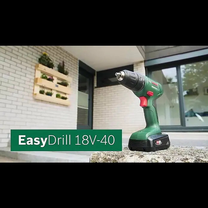 Bosch 18 V Power for All Akku-Bohrschrauber EasyDrill 18V-40 - 18 V, 2 Akkus, 2 Ah, Leerlaufdrehzahl: 430 U/min - 1.630 U/min