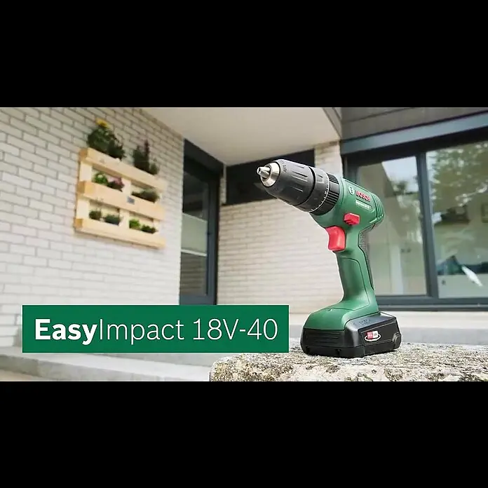Bosch 18 V Power for All Akku-Schlagbohrschrauber EasyImpact 18V-40 - 18 V, 1 Akku, Leerlaufdrehzahl: 430 U/min - 1.630 U/min, 2 Ah