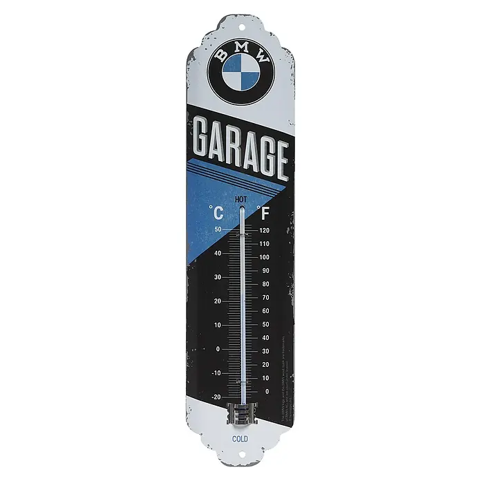 Thermometer Nostalgic BMW-Garage - Analog, Breite: 6,5 cm - Vorderansicht