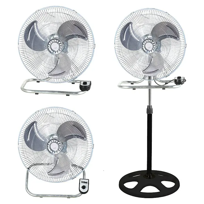 Ventilador de pie Fresco 3 en 1 - Negro, Diámetro: 45 cm, 60 W, Altura: 45 cm - Vista frontal