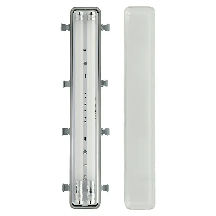 Ledvance Regleta estanca LED Submarine - 2 x 6 W, Largo: 60 cm, Blanco neutro, IP65 - Vista frontal