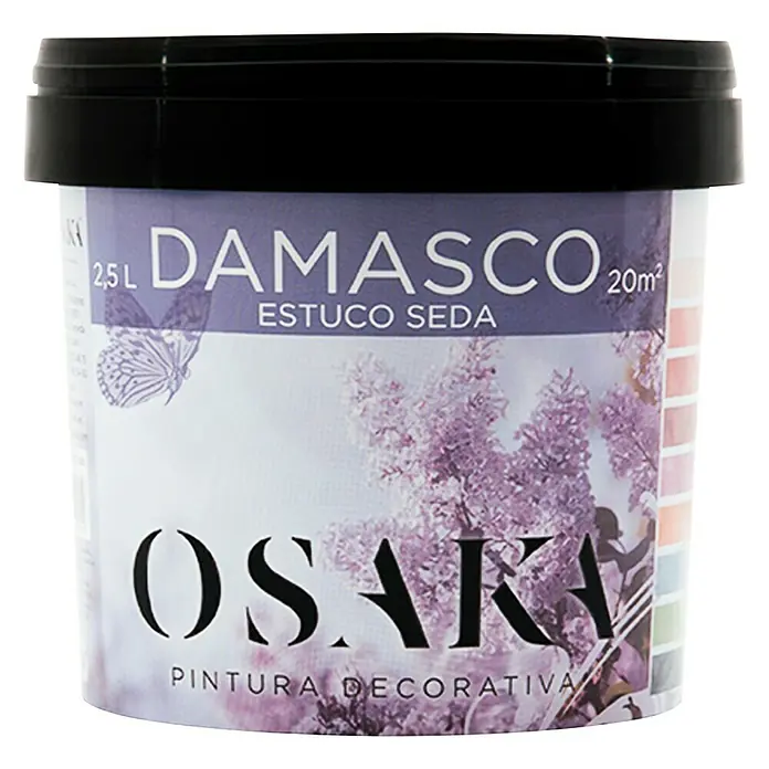 Osaka Pintura para efectos decorativos estuco Terciopelo Damasco - Plata, 2,5 l - Vista frontal