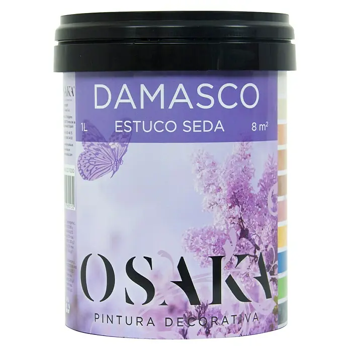 Osaka Pintura para efectos decorativos estuco Terciopelo Damasco - Plata, 1 l - Vista frontal