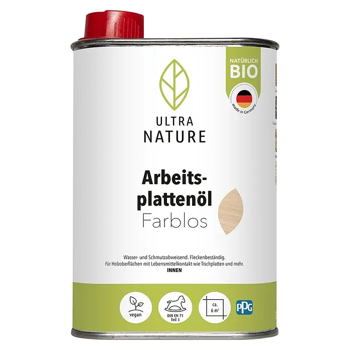 Ultra Nature BIO Arbeitsplattenöl - Farblos, 250 ml - Vorderansicht