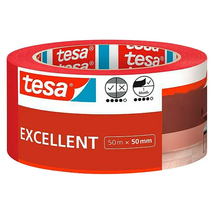 Tesa Cinta de pintor Excellent - 50 m x 50 mm - Vista angular