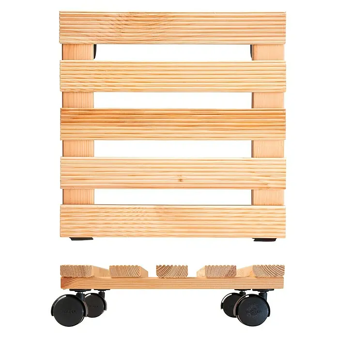 Gardol Pflanzenroller Andaluz - 29 x 29 cm, Natur, Max. Belastung: 100 kg - Ansicht von oben