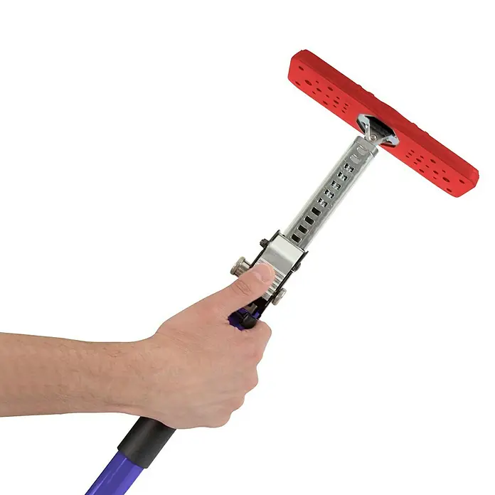 Wisent Puntal regulable - Anchura de expansión: 160 - 290 cm, Rojo/Azul - Producto en uso