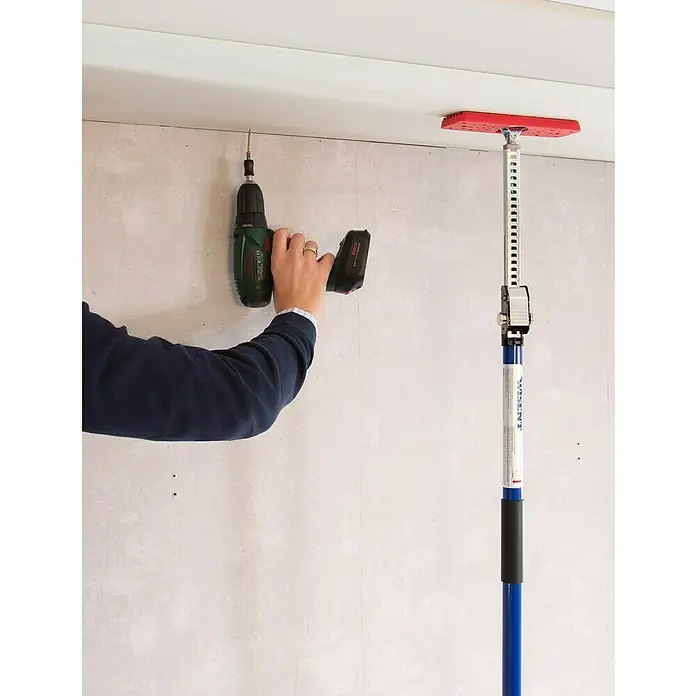 Wisent Puntal regulable - Anchura de expansión: 160 - 290 cm, Rojo/Azul - Producto en uso
