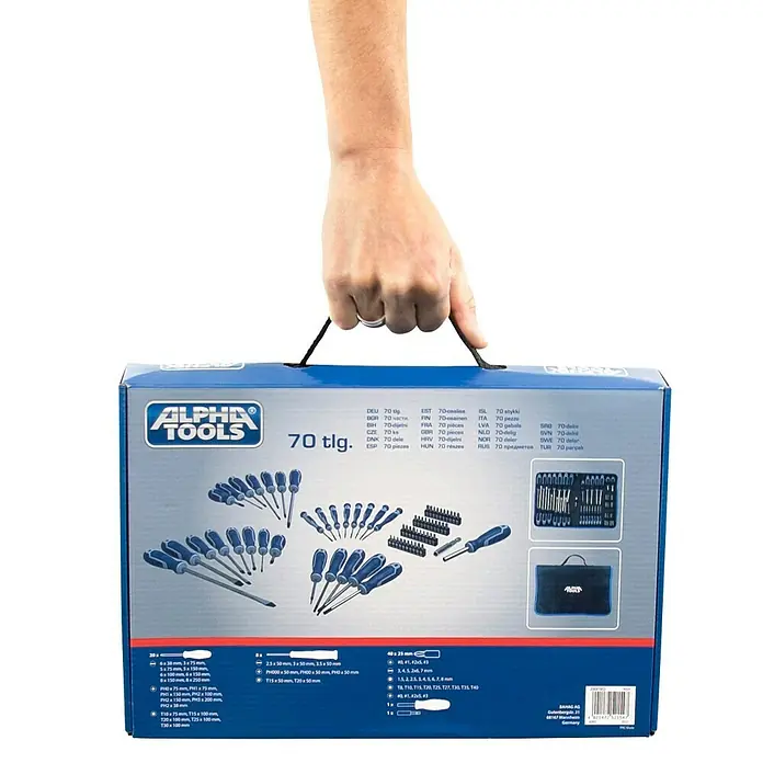 Alpha Tools Csavarhúzó készlet - 70 részes - Használati példa