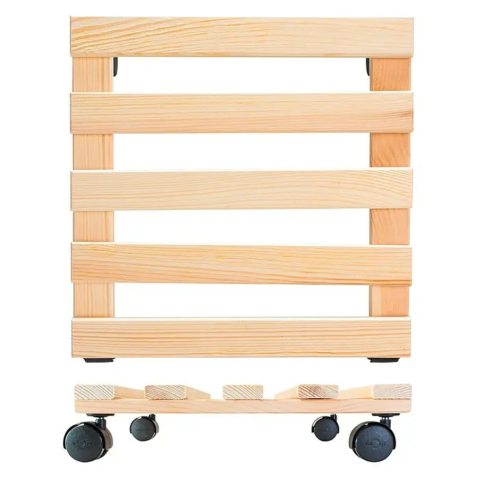 Gardol Voziček za rastline Basic - 35 x 35 cm, Maksimalna obremenitev: 100 kg, Bor - Pogled od zgoraj