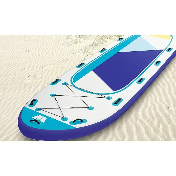 MAXXMEE SUP-Board-Set Design für 6 Personen - L x B x H: 550 x 152 x 20 cm, Geeignet für: 6 Personen, Nutzlast: 650 kg, Aufblasbar, Blau/Weiß - Stimmungsaufnahme