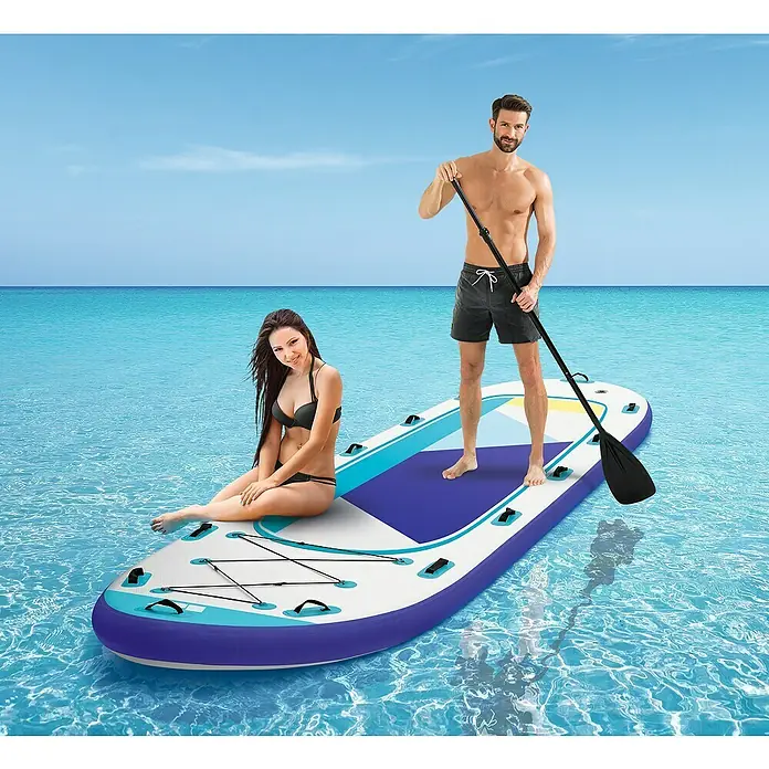 MAXXMEE SUP-Board-Set Design für 6 Personen - L x B x H: 550 x 152 x 20 cm, Geeignet für: 6 Personen, Nutzlast: 650 kg, Aufblasbar, Blau/Weiß - Stimmungsaufnahme