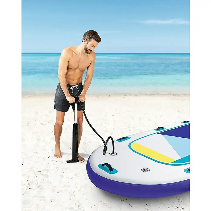 MAXXMEE SUP-Board-Set Design für 6 Personen - L x B x H: 550 x 152 x 20 cm, Geeignet für: 6 Personen, Nutzlast: 650 kg, Aufblasbar, Blau/Weiß - Stimmungsaufnahme