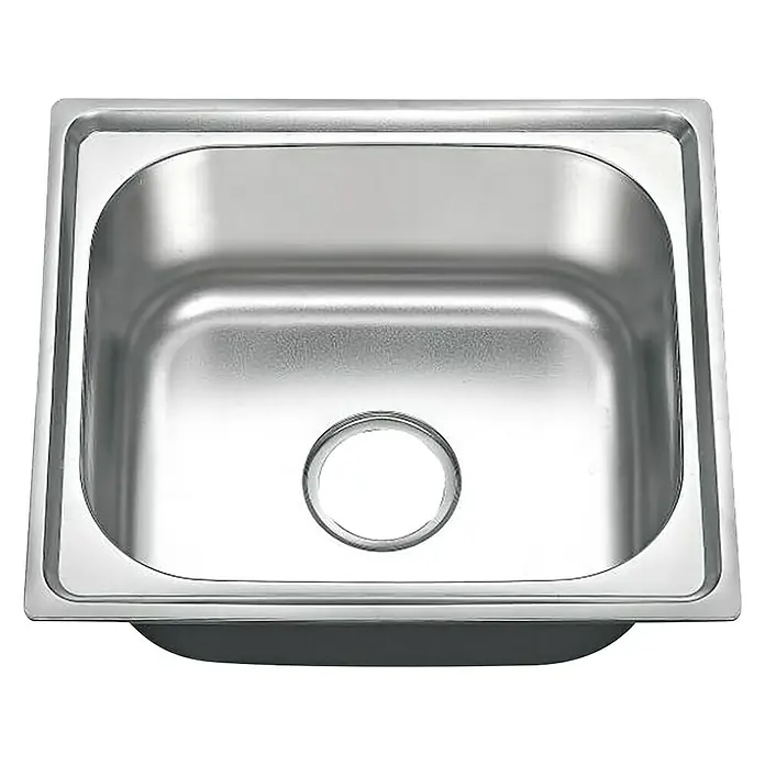 Fregadero encastrable Dado - 40 x 46 cm, Acero inoxidable, Cromo - Vista angular