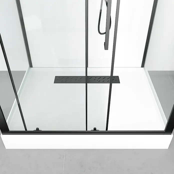Cabina de ducha Urban 2 - 90 x 115 x 215 cm, Blanco/Negro - Primer plano