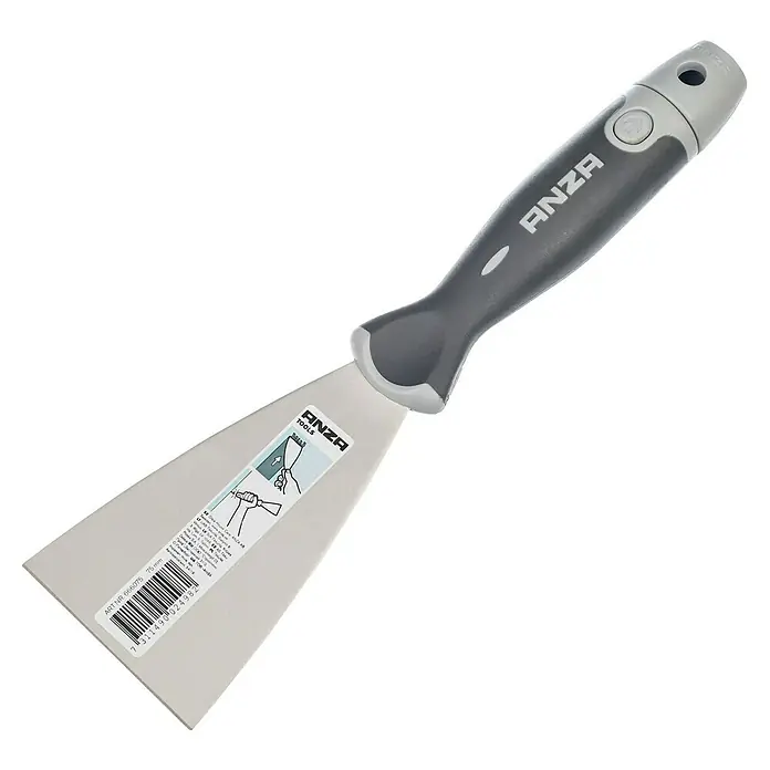 Anza Steekspatel Inox - 75 mm - Diagonaal zicht