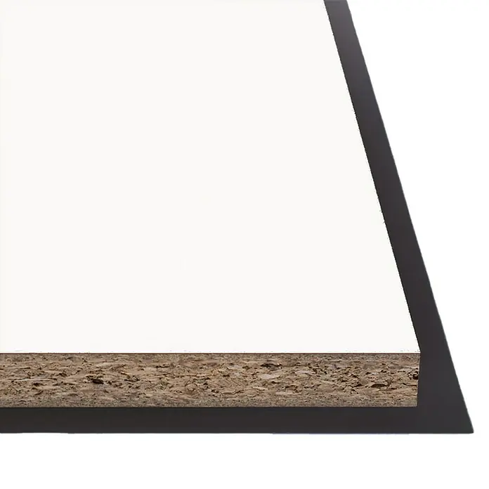 Tablero de melamina - Blanco, 120 cm x 60 cm x 16 mm, Sin bordes canteados - Primer plano