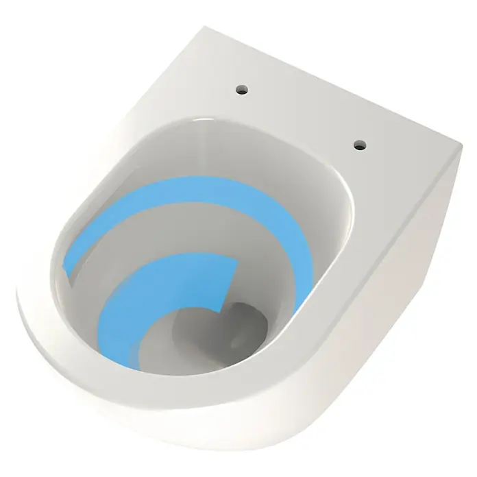 Camargue Paris Wand-WC-Set 2.0 - Spülrandlos, Ohne Spezialglasur, Spülform: Tief, WC Abgang: Waagerecht, Weiß - Anwendungsbeispiel