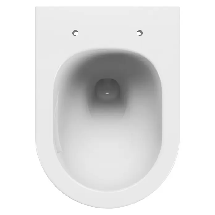 Camargue Paris Wand-WC-Set 2.0 - Spülrandlos, Ohne Spezialglasur, Spülform: Tief, WC Abgang: Waagerecht, Weiß - Draufsicht