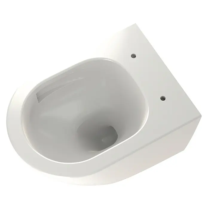 Camargue Paris Wand-WC-Set 2.0 - Spülrandlos, Ohne Spezialglasur, Spülform: Tief, WC Abgang: Waagerecht, Weiß - Ansicht von oben
