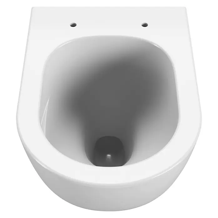 Camargue Paris Wand-WC-Set 2.0 - Spülrandlos, Ohne Spezialglasur, Spülform: Tief, WC Abgang: Waagerecht, Weiß - Diagonale Ansicht