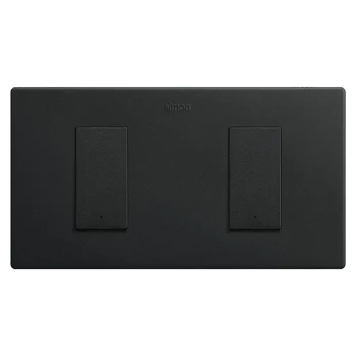 Simon 270 Interruptor/Conmutador doble - Negro, Mate, 10 AX, En pared - Vista frontal