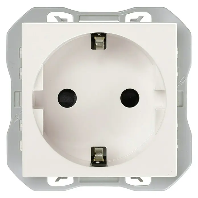 Simon 270 Enchufe - Blanco, Mate, 16 A, En pared - Vista frontal