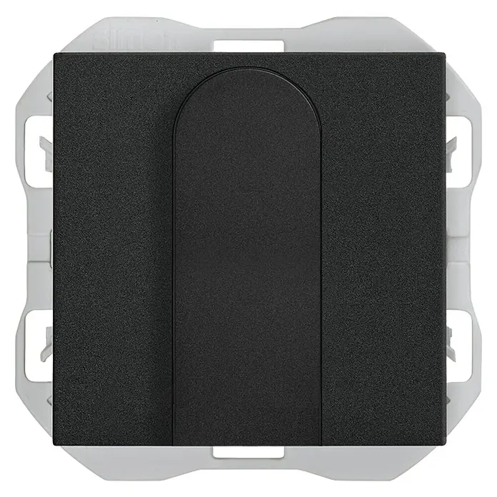 Simon 270 Tapa - Específico para: Cables, Plástico, Negro - Vista frontal
