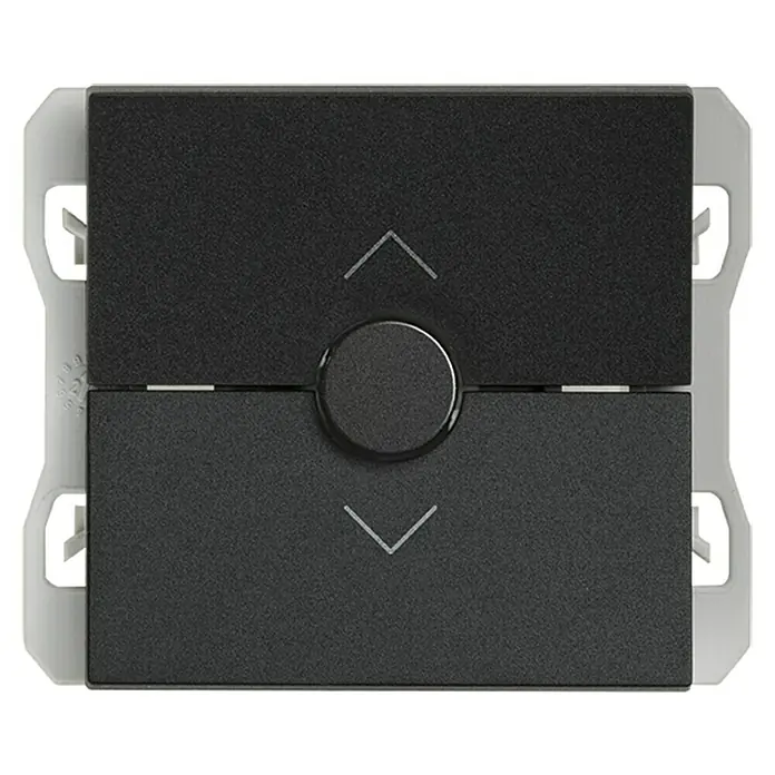 Simon 270 Interruptor para persianas - Negro, En pared - Vista frontal