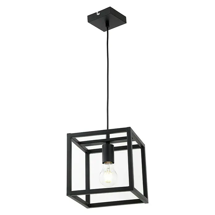 Lámpara colgante Bianka - 60 W, L x An x Al: 20 x 20 x 110 cm, Negro, E27 - Vista angular