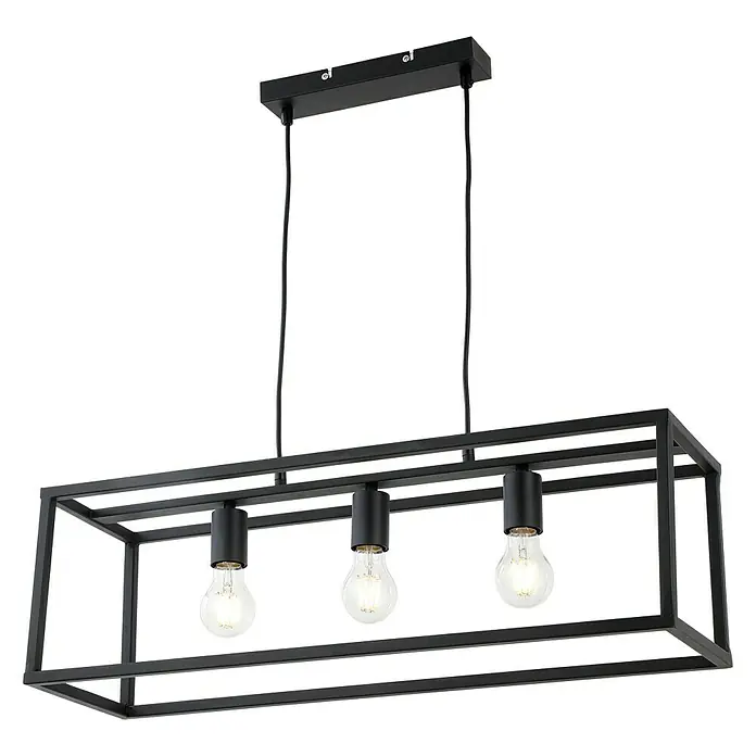Lámpara colgante Bianka - 180 W, L x An x Al: 20 cm x 70 cm x 110 mm, Negro, E27 - Vista angular