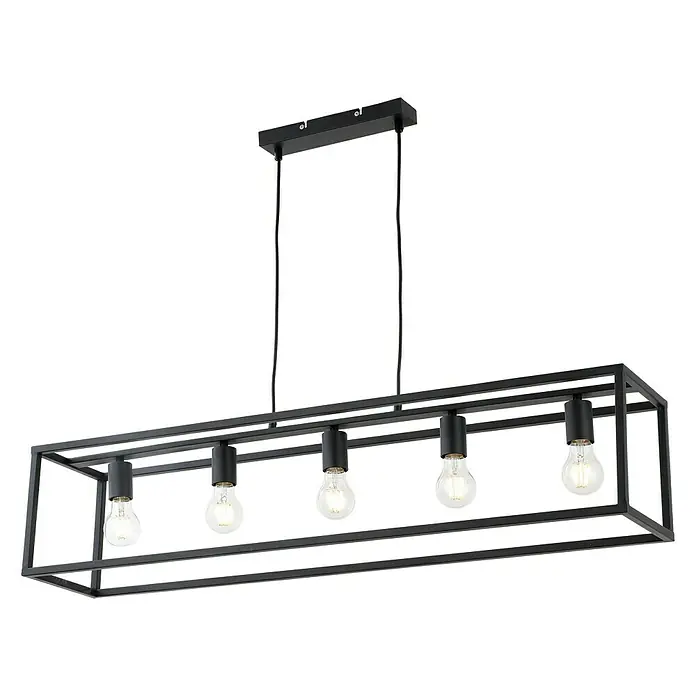 Lámpara colgante Bianka - 300 W, L x An x Al: 20 x 100 x 110 cm, Negro, E27 - Vista angular