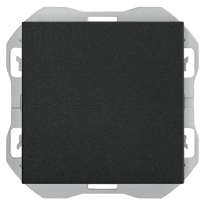 Simon 270 Tapa ciega - Negro, Plástico, En pared - Vista frontal