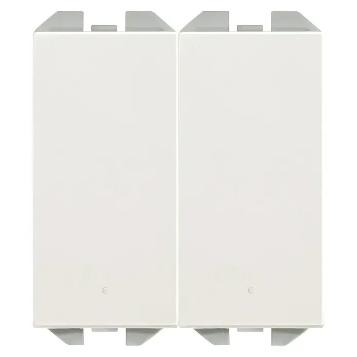 Simon 270 Conmutador doble - Blanco, En pared, 10 AX - Vista frontal