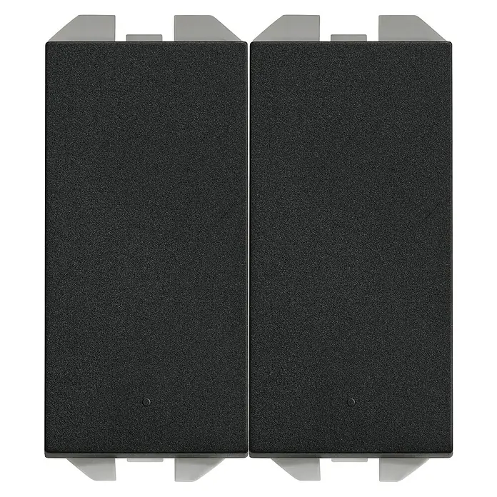 Simon 270 Conmutador doble - Negro, En pared, Plástico, 10 AX - Vista frontal