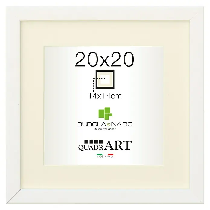 Marco de fotos Madera Basic - Blanco, 20 x 20 cm, Madera - Vista frontal