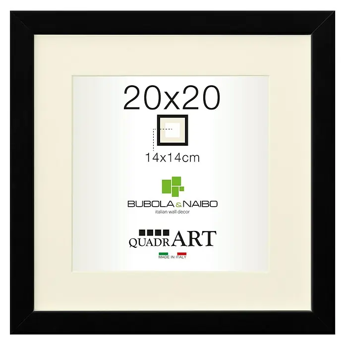 Marco de fotos  Madera Basic - Negro, 20 x 20 cm, Madera - Vista frontal
