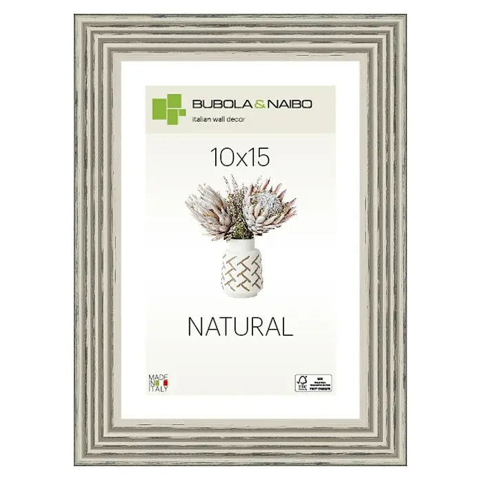 Marco de fotos Rayas - Gris, 40 x 50 cm, Madera - Vista frontal