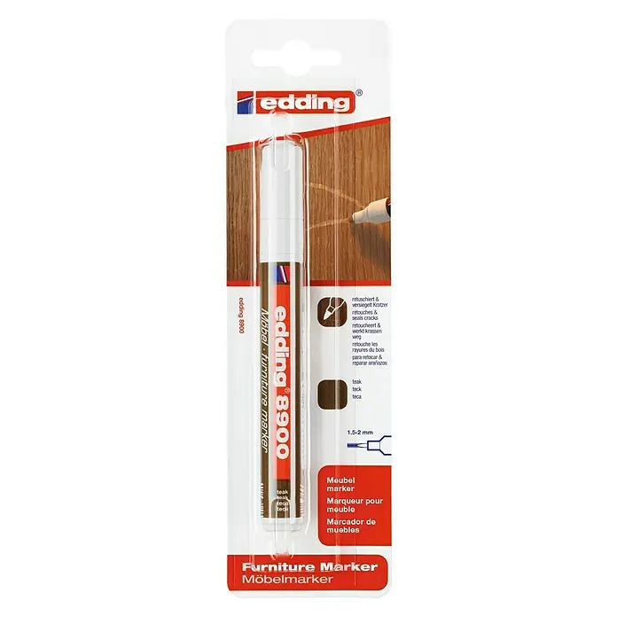 Edding Permanente marker voor meubels - Streepdikte: 1,5 mm - 2 mm, Teak - Vooraanzicht