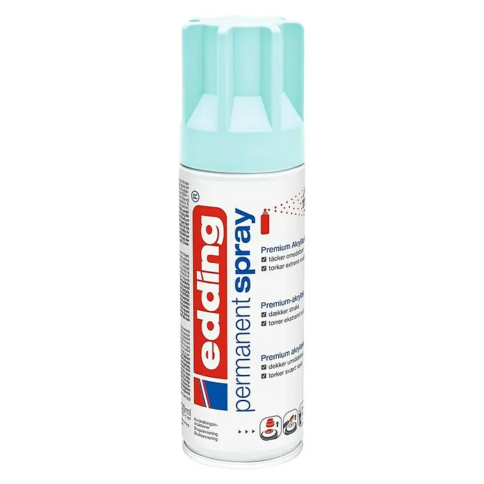 Edding Acrylspuitlak - Pastel blauw Mat, 200 ml - Vooraanzicht