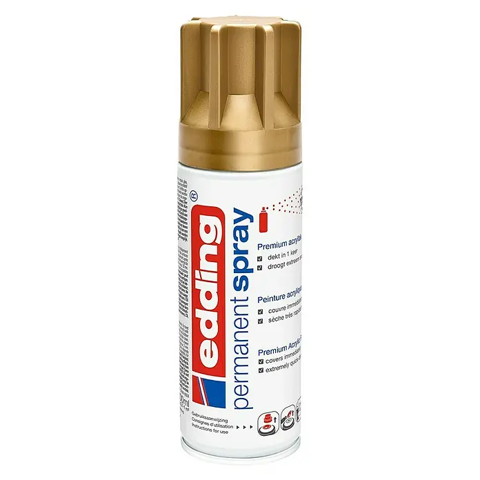 Edding Acrylspuitlak - Goud Mat, 200 ml - Vooraanzicht