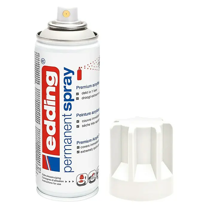 Edding Acrylspuitlak - Verkeerswit, 200 ml - Vooraanzicht