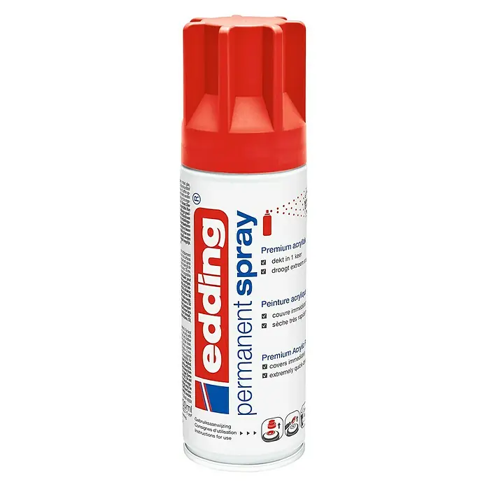 Edding Acrylspuitlak - Verkeersrood Mat, 200 ml - Vooraanzicht